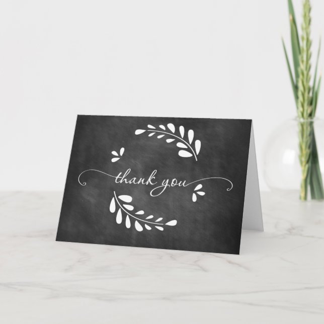 Chalkboard Wreath Thank You Card (Front)