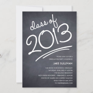 Chalkboard Writing Graduation Invitation