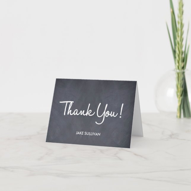 Chalkboard Writing Thank You Card (Front)