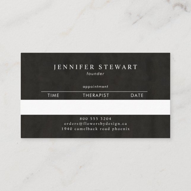 Chalkboard | Your Logo | Business Monogram Appointment Card (Back)