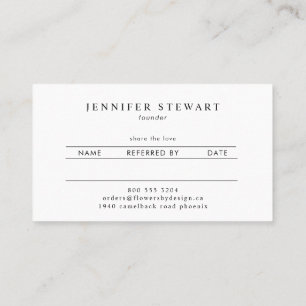 Chalkboard   Your Logo   Business Monogram Referral Card