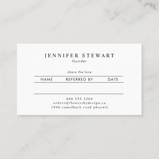 Chalkboard | Your Logo | Business Monogram Referral Card (Back)