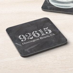 Chalkboard Zip Code  Coaster