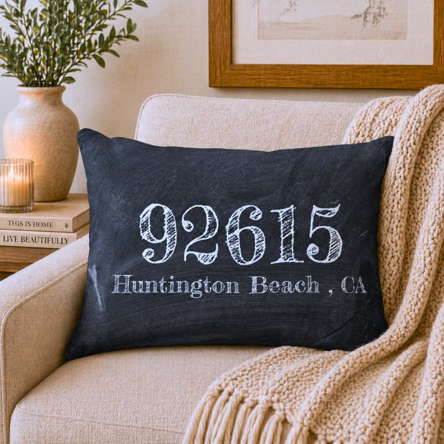 Chalkboard Zip Code  Decorative Cushion (Creator Uploaded)