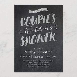 Chalked Couple’s Wedding Shower Invitations