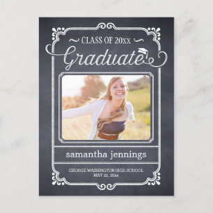 Chalked Frame Graduation Announcement /Invitation