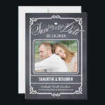 Chalked Frame Save The Date Card<br><div class="desc">Modern and stylish save the date cards from Berry Berry Sweet Designs. Visit our design showroom at WWW.BERRYBERRYSWEET.COM for more stylish stationery designs.</div>