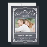 Chalked Frame Save The Date Card<br><div class="desc">Modern and stylish save the date cards from Berry Berry Sweet Designs. Visit our design showroom at WWW.BERRYBERRYSWEET.COM for more stylish stationery designs.</div>