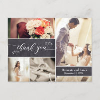 Chalked Photo Collage Rustic Wedding Thank You