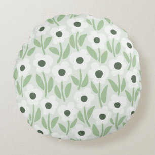 Chalkflower Garden Botanical Calm Round Cushion