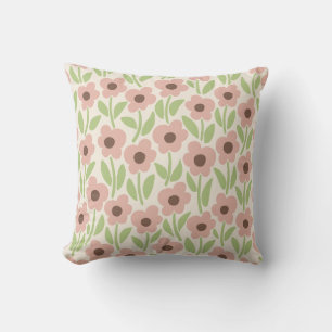 Chalkflower Garden Retro Pastel-Inspired Cushion