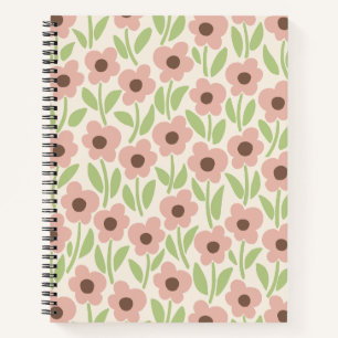 Chalkflower Garden Retro Pastel-Inspired Notebook