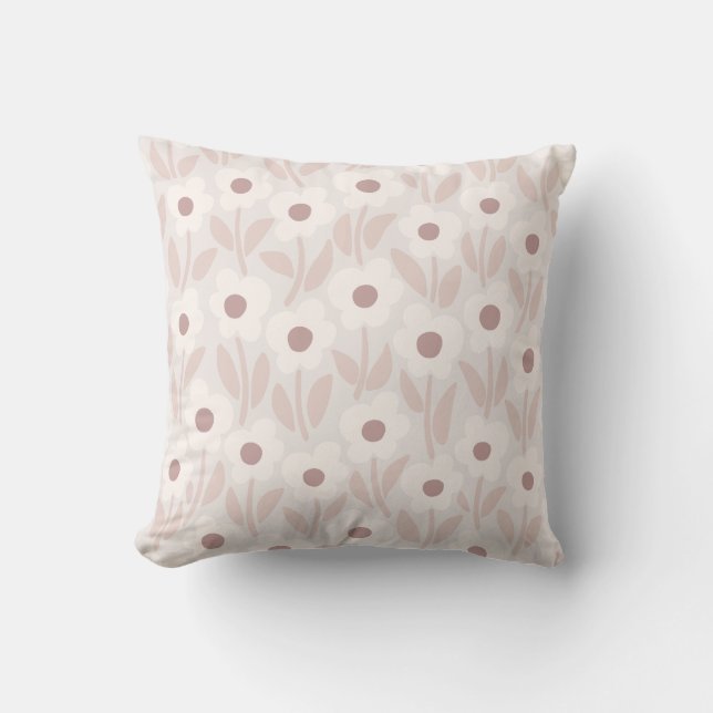 Chalkflower Garden Soft Romantic Pink Cushion (Front)