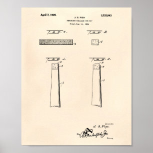 Chalkless Billiard Cue Tip 1925 - Old Peper Poster