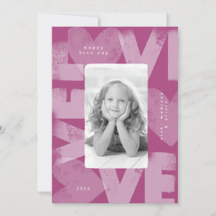 Chalky Graffiti Fun Purple Valentine Photo Card