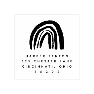 Chalky Rainbow Square Return Address Stamp