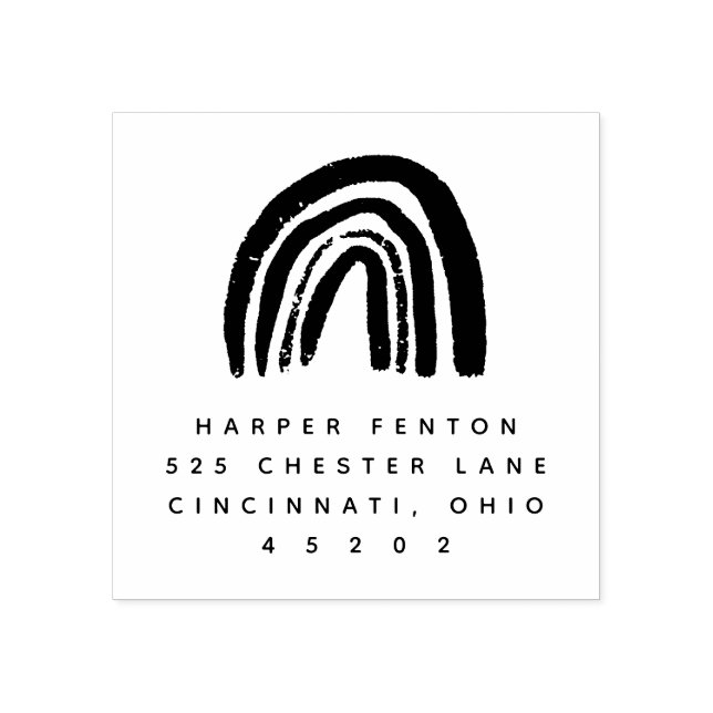 Chalky Rainbow Square Return Address Stamp (Imprint)