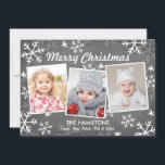 Chalky Snowfall 3 Photo Christmas Holiday Card<br><div class="desc"></div>