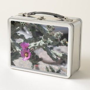 Challa Cactus in bloom Metal Lunch Box