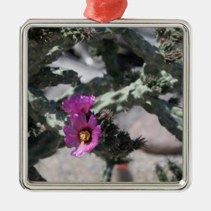 Challa Cactus in bloom Metal Tree Decoration