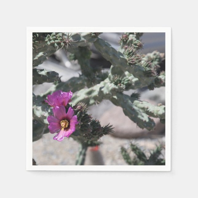 Challa Cactus in bloom  Napkin (Front)