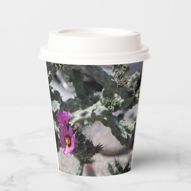 Challa Cactus in bloom  Paper Cups (Front)