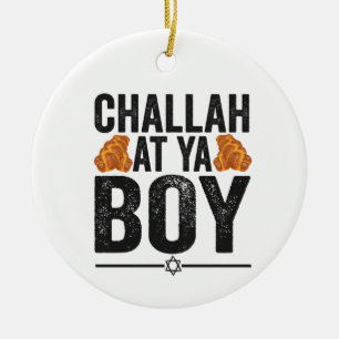 Challah at Ya boy Funny Jewish Hanukkah Holiday Ceramic Tree Decoration