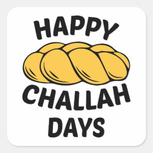 Challah Bread, Chanukah, Happy Challah Days Square Sticker