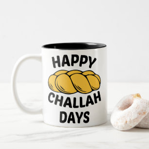 Challah Bread, Chanukah, Happy Challah Days Two-Tone Coffee Mug