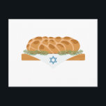 Challah Bread Postcard<br><div class="desc">The sight and smell of the challah loaves revives every Jewish soul with the reminder that Shabbat is nearby.  Ring in the Award with this design on table runners,  framed embroidery and more!</div>