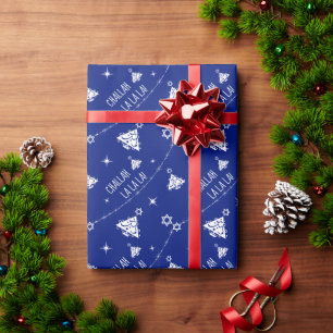 Challah La La La Hanukkah Christmas Tree Any Wrapping Paper