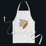 Challah Standard Apron<br><div class="desc">Challah Adult Apron – Presenting this hilarious apron with a Challah bread image. Featuring the message “There is a (good) chance I am baking challah bread”. A very cool idea for a Hanukkah gift! Copyright notice: The bread image used in this product was kindly provided by the Site Free Vectors...</div>