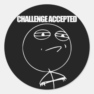 Challenge Accepted Classic Round Sticker