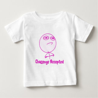 Challenge Accepted Pink & White Text Baby T-Shirt
