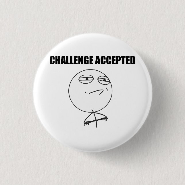 Challenge Accepted Rage Face Comic Meme 3 Cm Round Badge (Front)