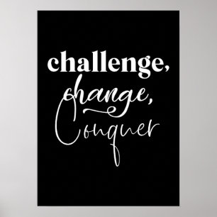 Challenge Conquer, Gym Hustle Success Motivational Poster