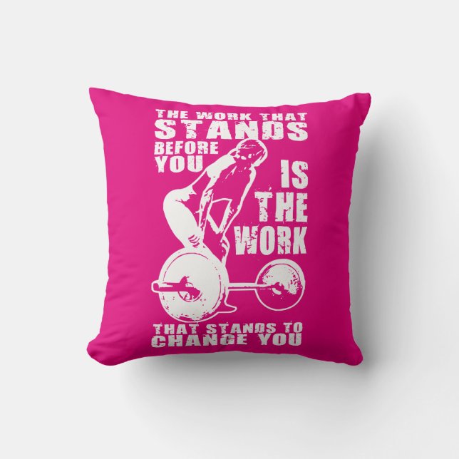 CHALLENGE - Women's Workout Motivational Cushion (Front)