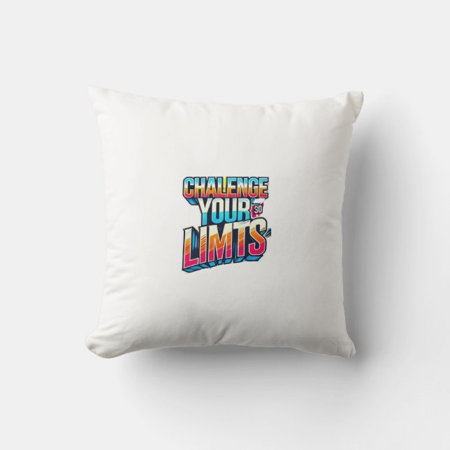 "Challenge Your Limits – Bold & Motivational Cushion (Front)
