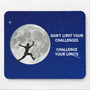 Challenge your limits motivational quote mouse mat