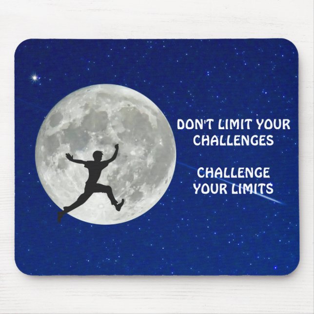 Challenge your limits motivational quote mouse mat (Front)