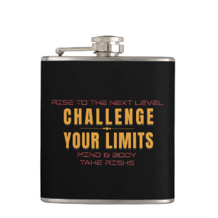 Challenge Your Limits Next Level Inspirational Hip Flask