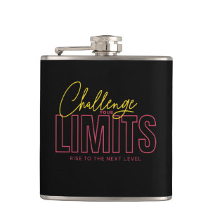 Challenge Your Limits Next Level Inspirational Hip Flask
