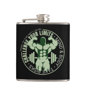 Challenge Your Limits Next Level Inspirational Hip Flask