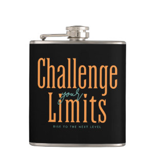 Challenge Your Limits Next Level Inspirational  Hip Flask