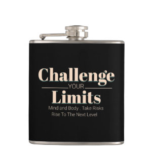 Challenge Your Limits Next Level Inspirational Hip Flask