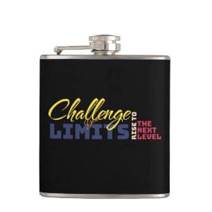 Challenge Your Limits Next Level Inspirational Hip Flask