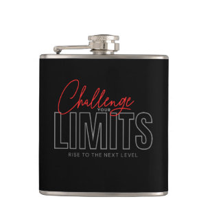 Challenge Your Limits Next Level Inspirational Hip Flask