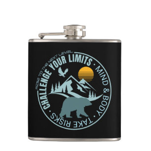 Challenge Your Limits Next Level Inspirational Hip Flask