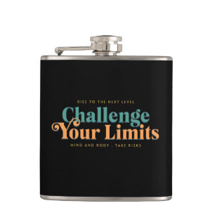 Challenge Your Limits Next Level Inspirational Hip Flask