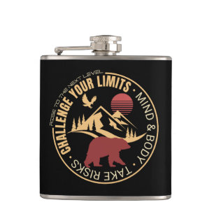 Challenge Your Limits Next Level Inspirational Hip Flask